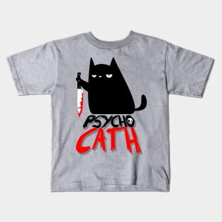 psycho killer cat with knife - new funny halloween cat lover shirt Kids T-Shirt